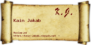 Kain Jakab névjegykártya
